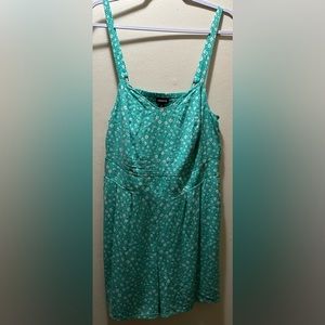 Torrid Size 0 Challis Romper with Adjustable Straps, Smocked Back and Pockets